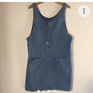 Vintage denim apron mini dress